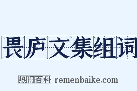 畏庐文集组词是什么意思的图片